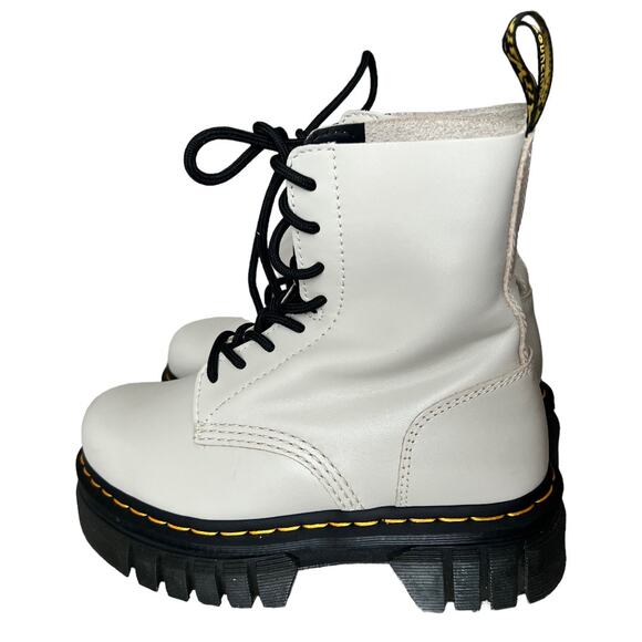 Dr. Martens Audrick Leather White Chunky Platform Combat Boots Women Siz… - Picture 3 of 12